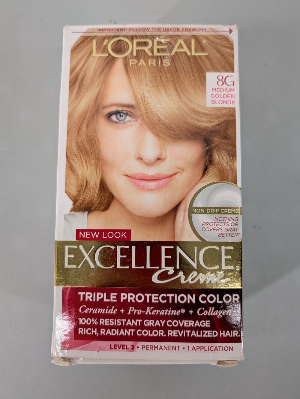 L'Oreal Paris Excellence Creme Permanent Hair Color 8G Medium Golden Blonde